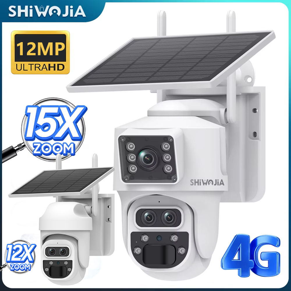 Home Security Outdoor Cameras - SHIWOJIA 12MP 6K 15X Zoom كاميرا