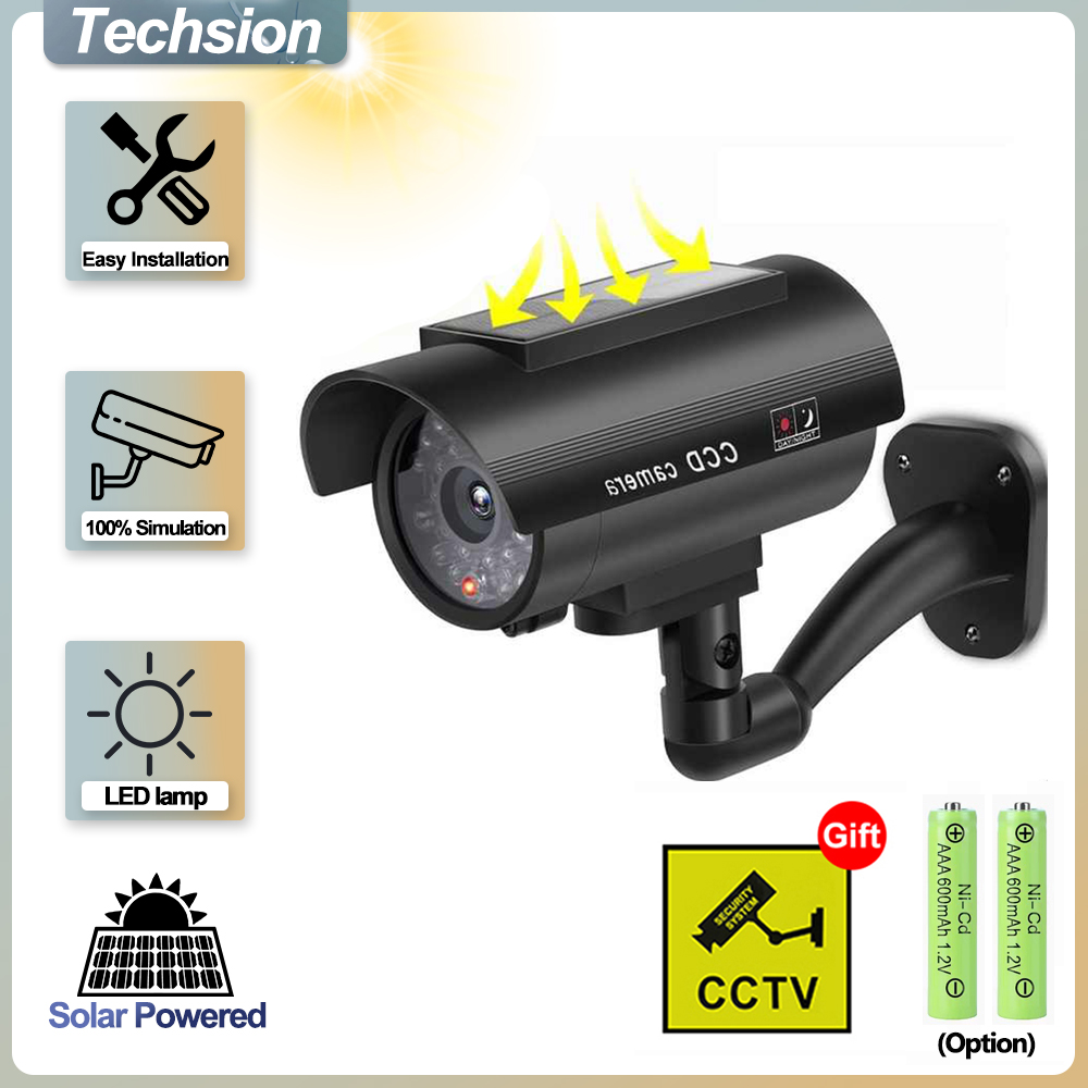 Home Security Lights Outdoors - الألواح الشمسية محاكاة كاميرا مراقبة ،