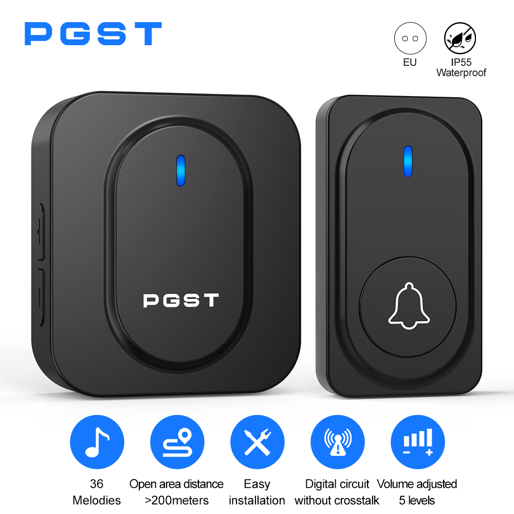 Home Security Lights Outdoors - جرس باب لاسلكي من PGST مع