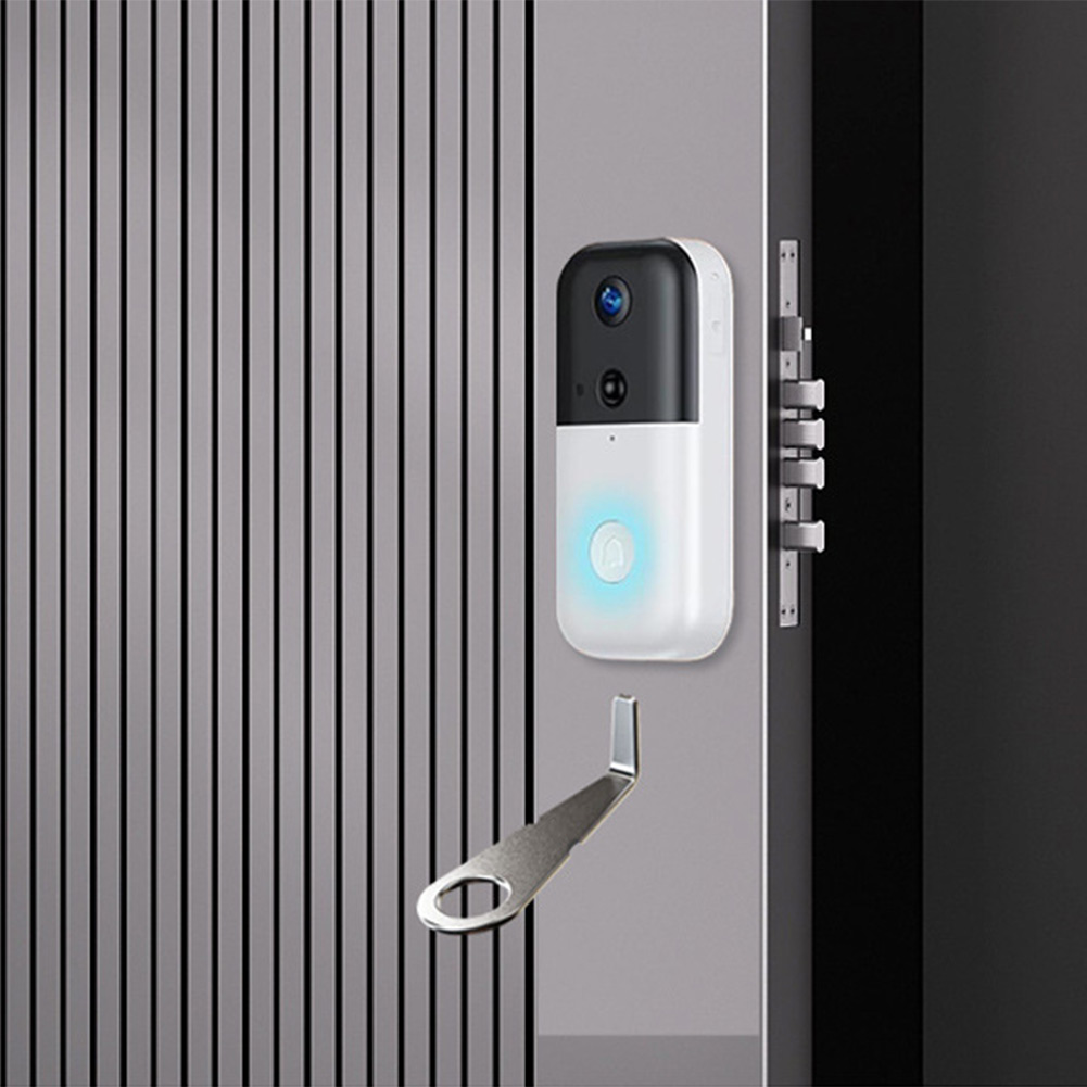 Home Security Ring - مفتاح فضي لجرس الباب بالفيديو لكاميرا