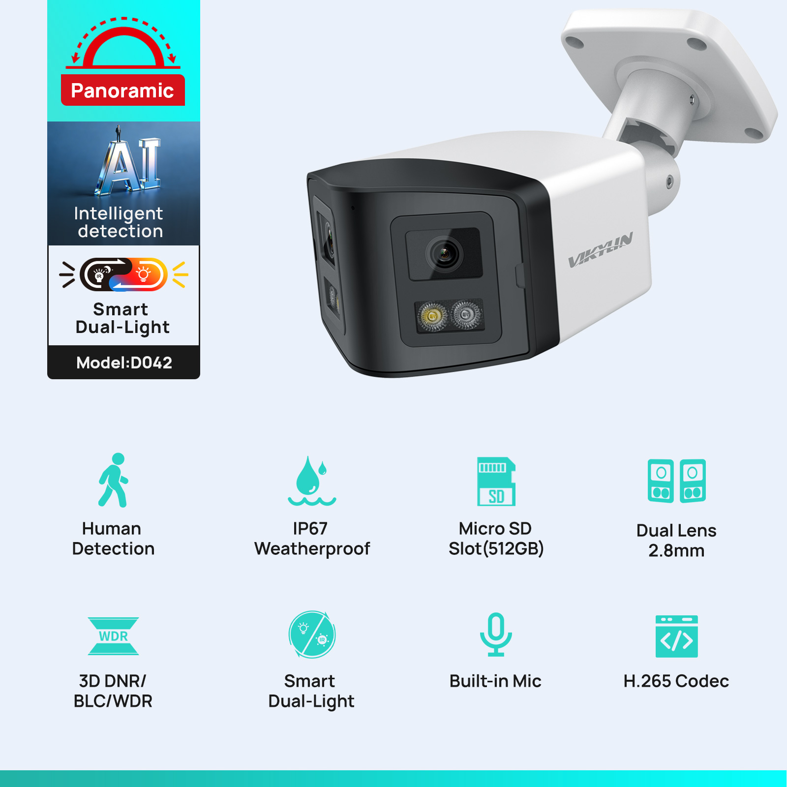فيكيلين 170 °   كاميرا IP أمني - مراجعة Home Security Lights Outdoors وسعره