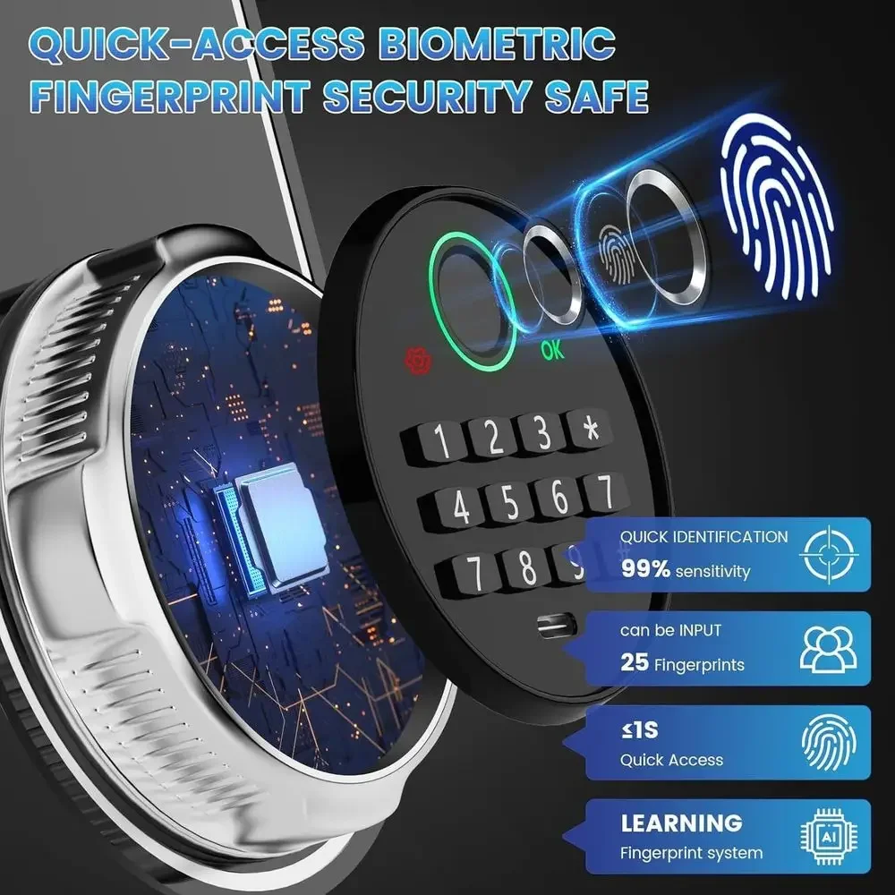خزنة بيومترية كبيرة الحجم مع ن - مراجعة Home Security Officer وسعره