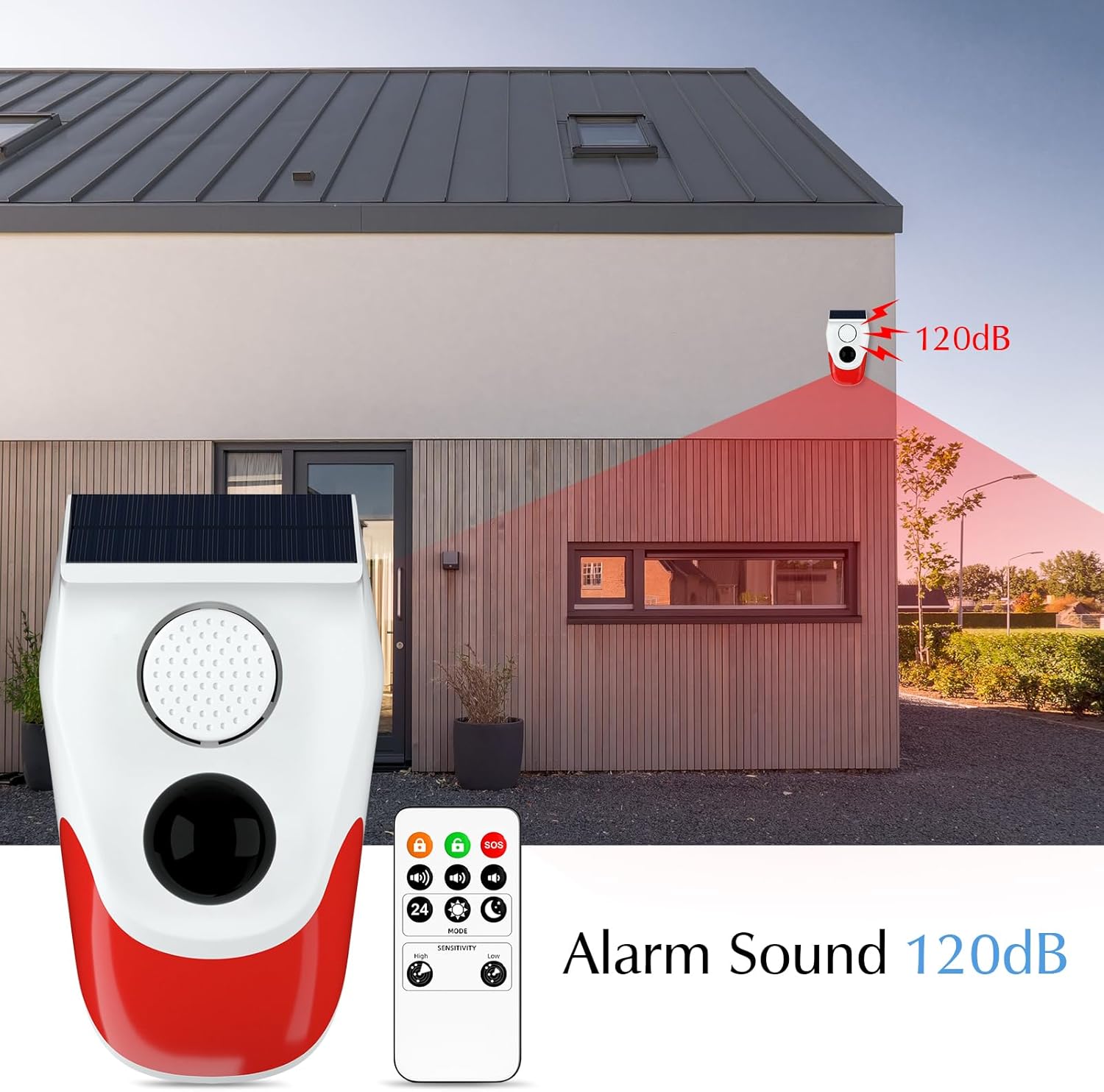 مستشعر الحركة الشمسية إنذار خا - مراجعة Home Security Lights Outdoors وسعره