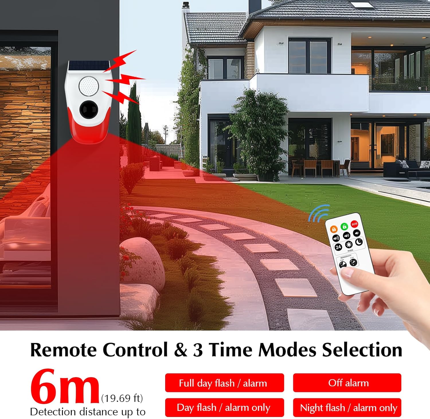 مستشعر الحركة الشمسية إنذار خا - مراجعة Home Security Lights Outdoors وسعره