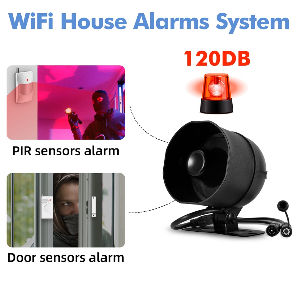 KERUI 120db نظام إنذار صفارة ا - مراجعة Home Security Technician وسعره